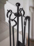 Garden Trading 4 piece fireplace tool set in black, UK version