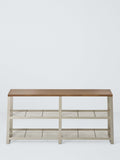 John Lewis industrial shoe bench grey smoke mango wood (British brand)