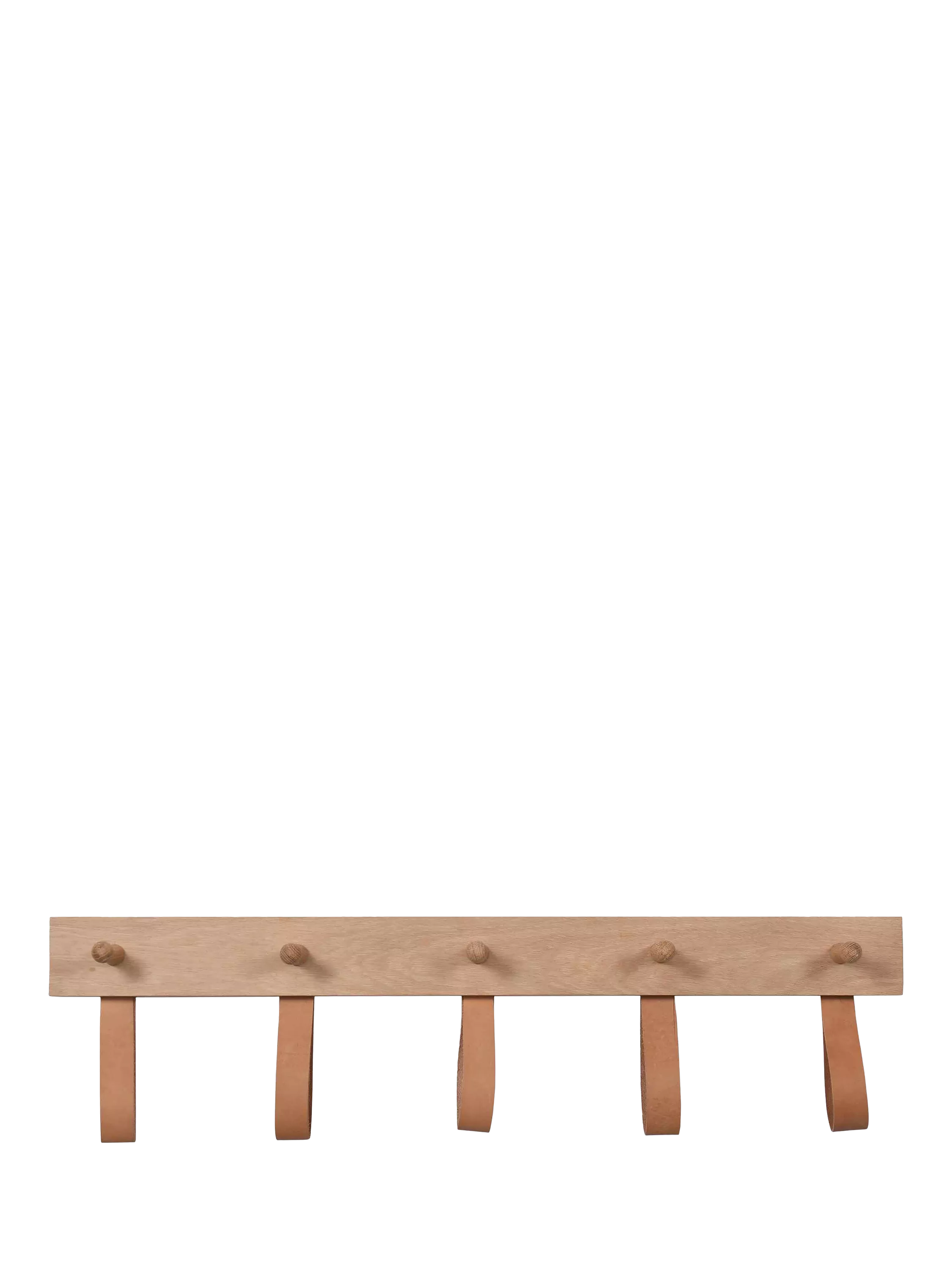 Garden Trading Kelston 5 peg rail natural oak and leather, UK version