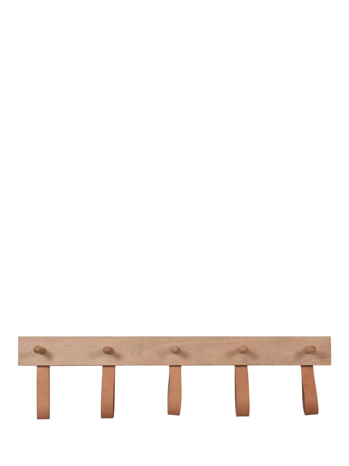 Garden Trading Kelston 5 peg rail natural oak and leather, UK version