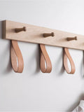 Garden Trading Kelston 5 peg rail natural oak and leather, UK version