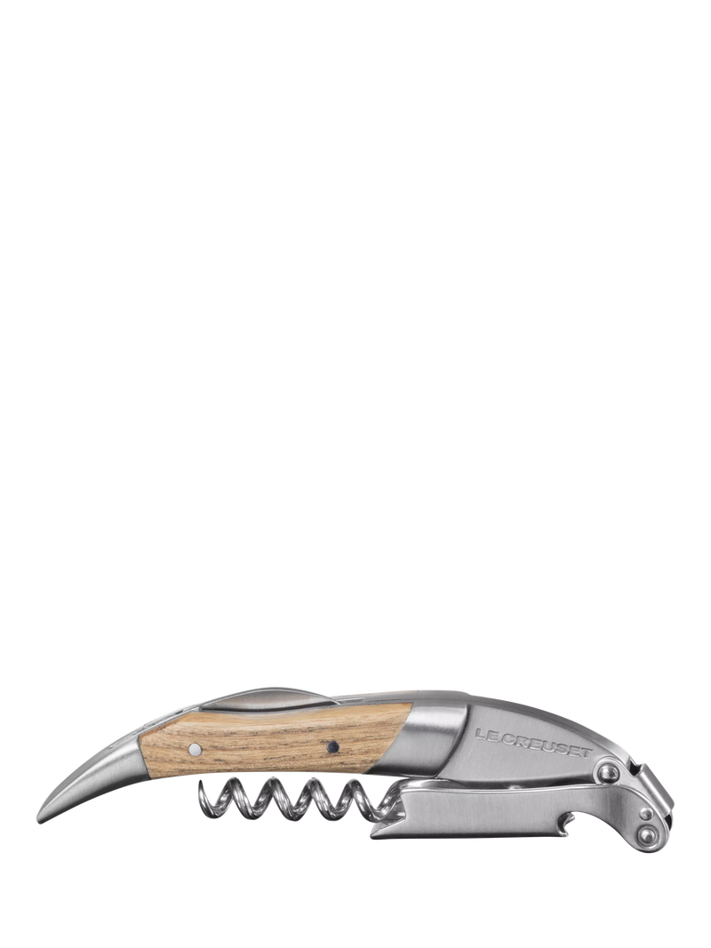 Le Creuset waiter's friend corkscrew oak wood handle, imported from the UK