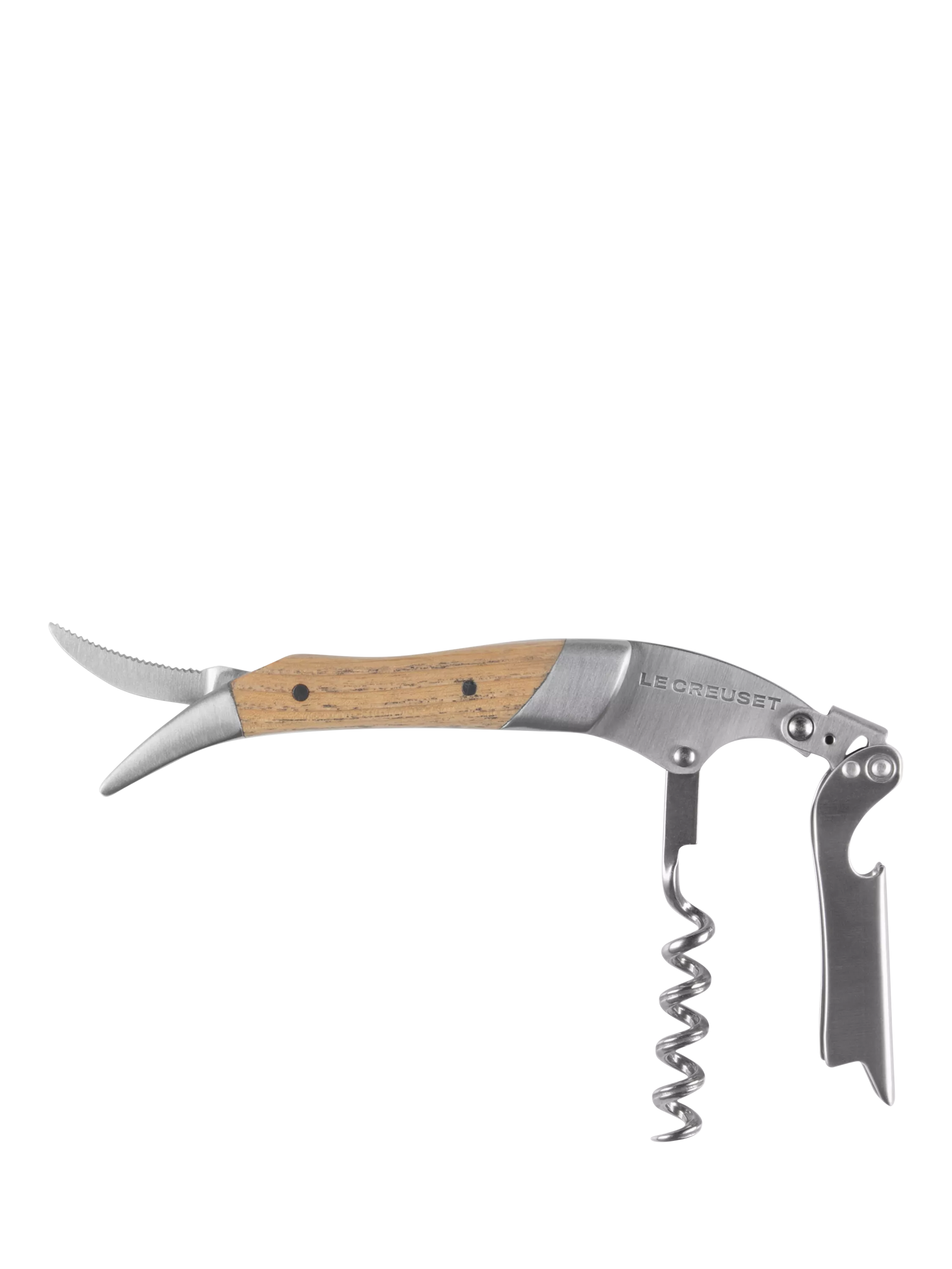 Le Creuset waiter's friend corkscrew oak wood handle, imported from the UK