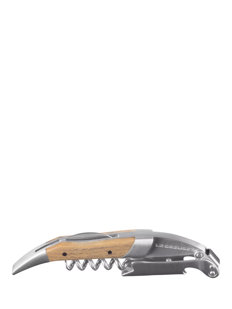 Le Creuset waiter's friend corkscrew oak wood handle, imported from the UK