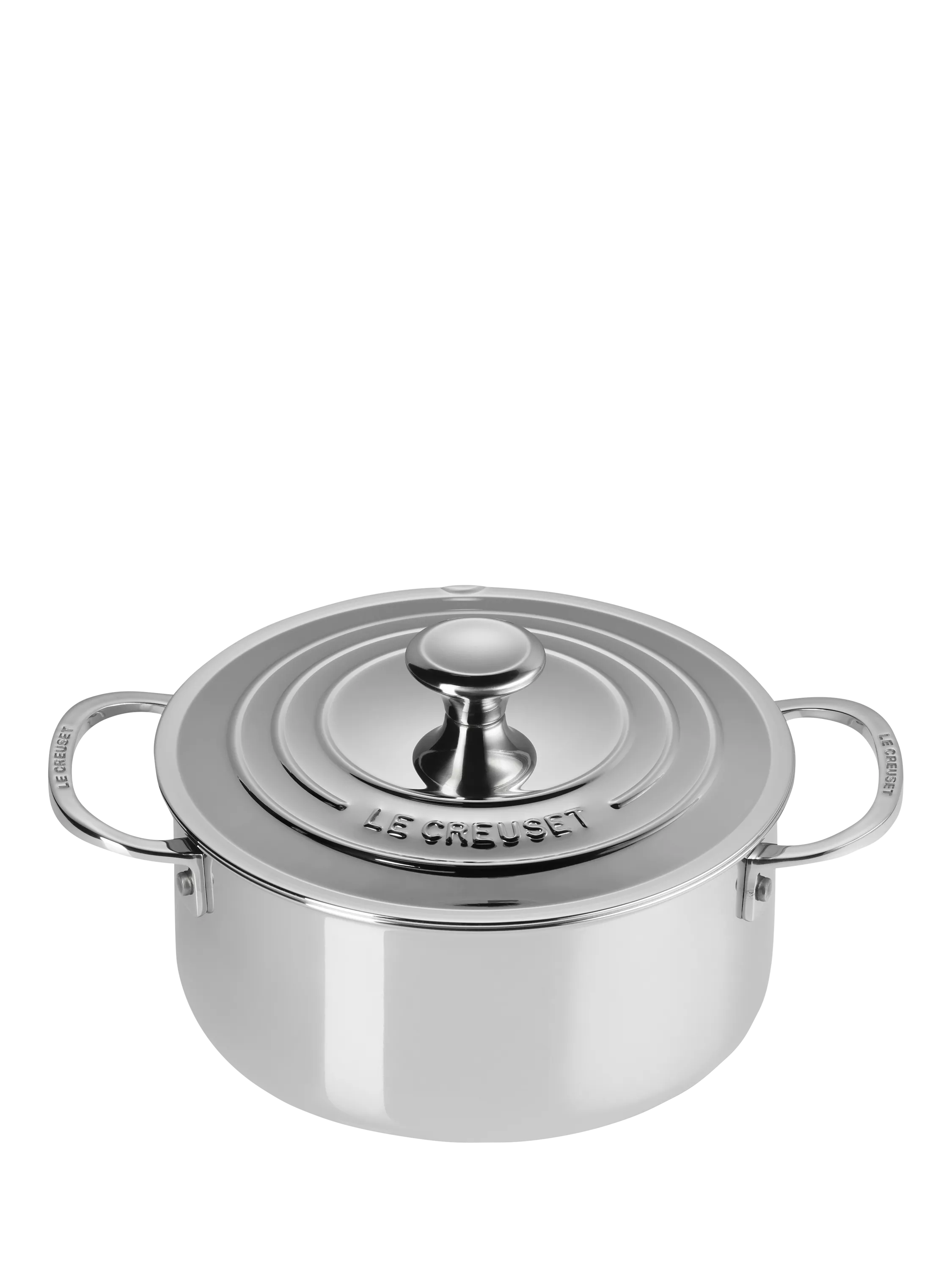 Le Creuset 3-Ply Stainless Steel Pan and Lid Set, 4 Piece, UK version