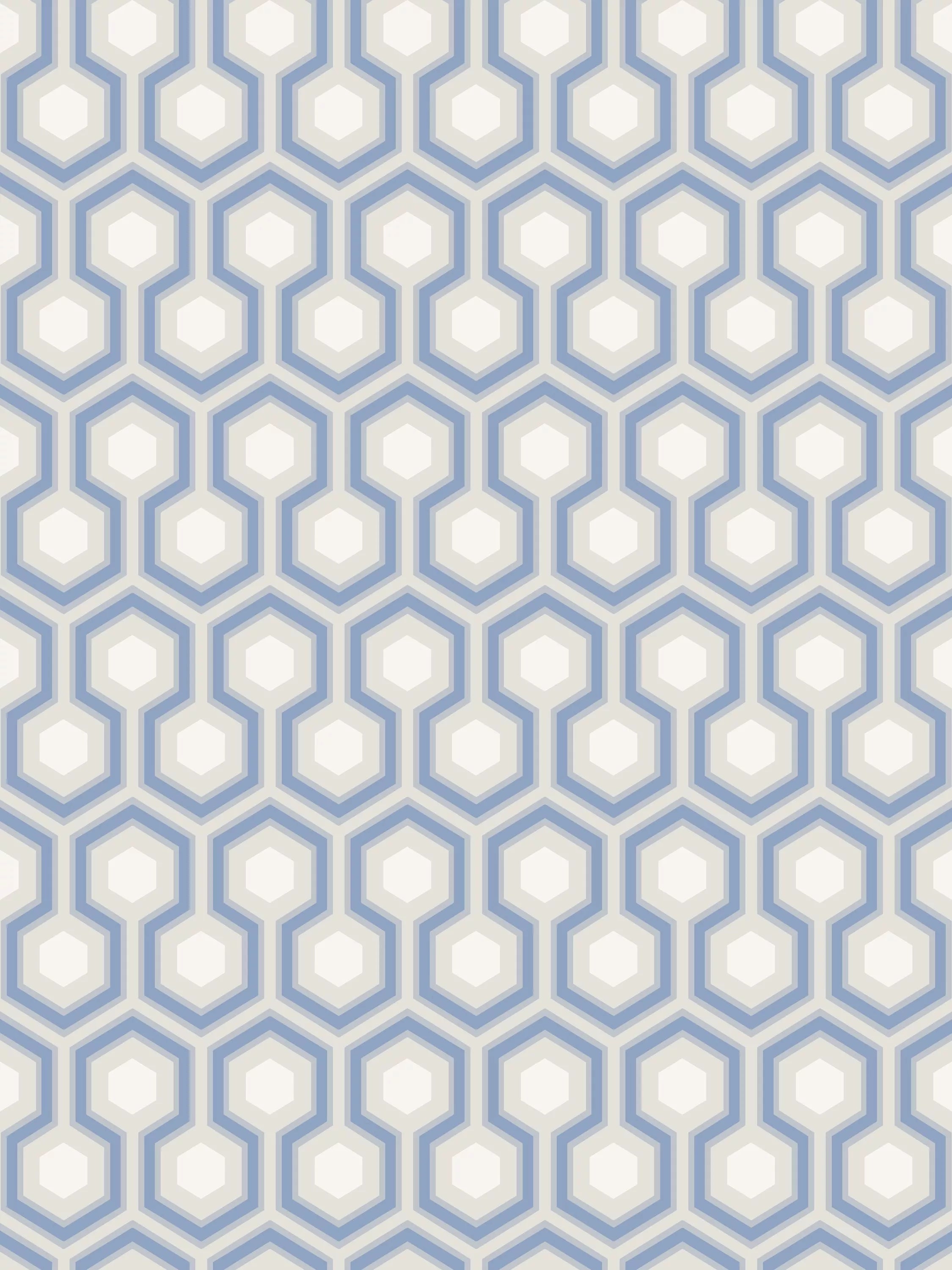 Cole & Son Hicks Hexagon Wallpaper, Hyacinth/Black & White 66/8054
