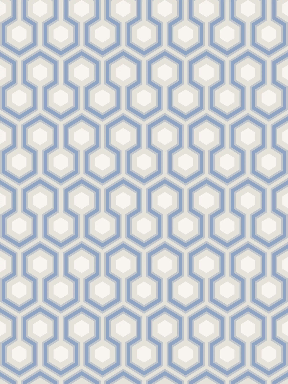Cole & Son Hicks Hexagon Wallpaper, Hyacinth/Black & White 66/8054