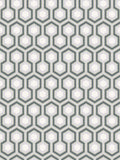 Cole & Son Hicks Hexagon Wallpaper, 	Ink/ White/Heath Green 66/8055