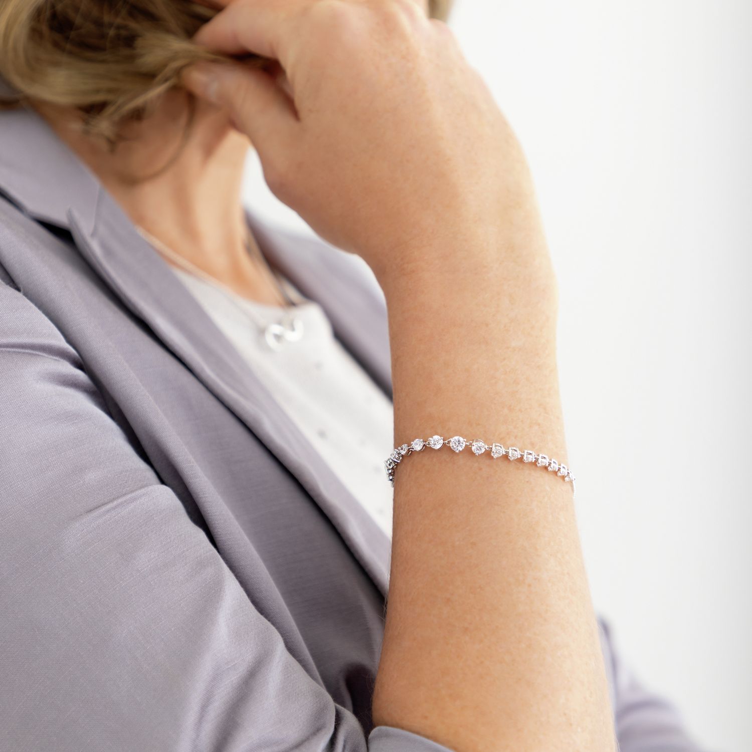 Revere sterling silver cubic zirconia bracelet, UK version