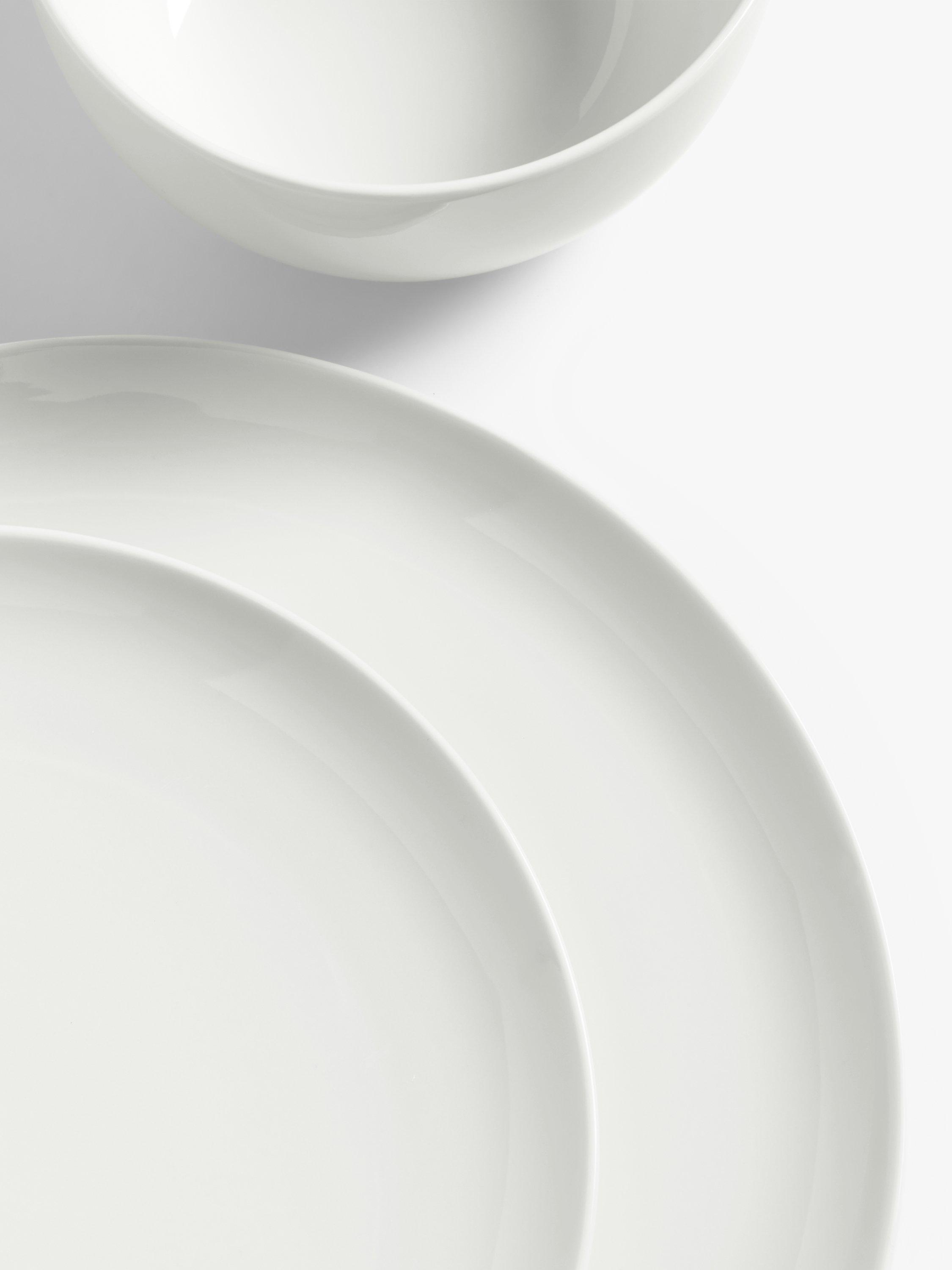 John Lewis dinnerware set 12 piece white, imported from the UK