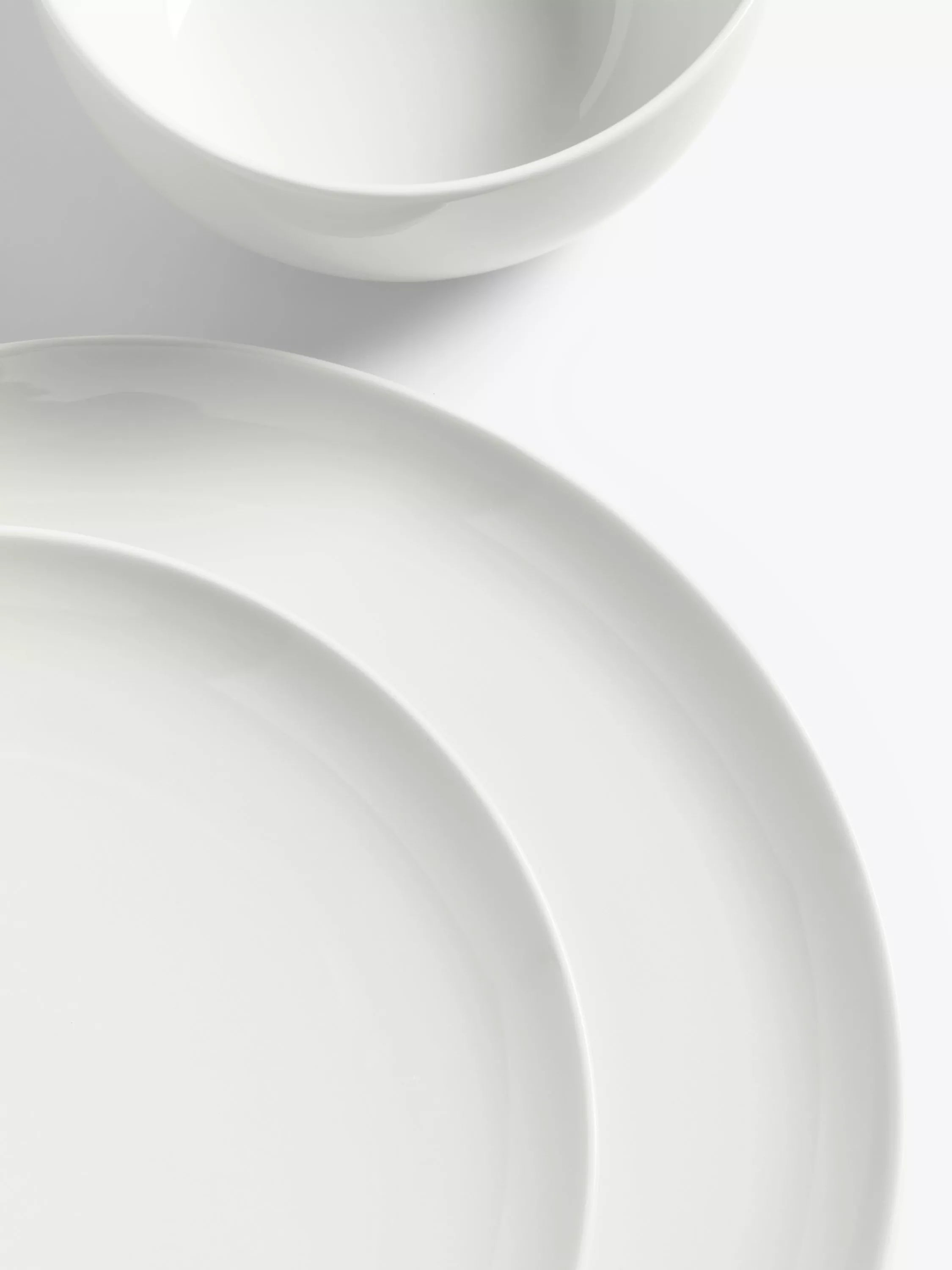 John Lewis dinnerware set 12 piece white, imported from the UK