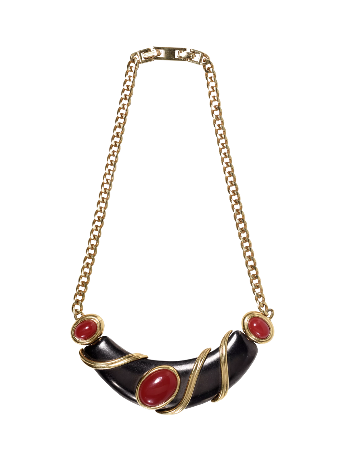 Monet gold plated bib necklace with resin cabochons - British product