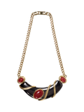 Monet gold plated bib necklace with resin cabochons - British product
