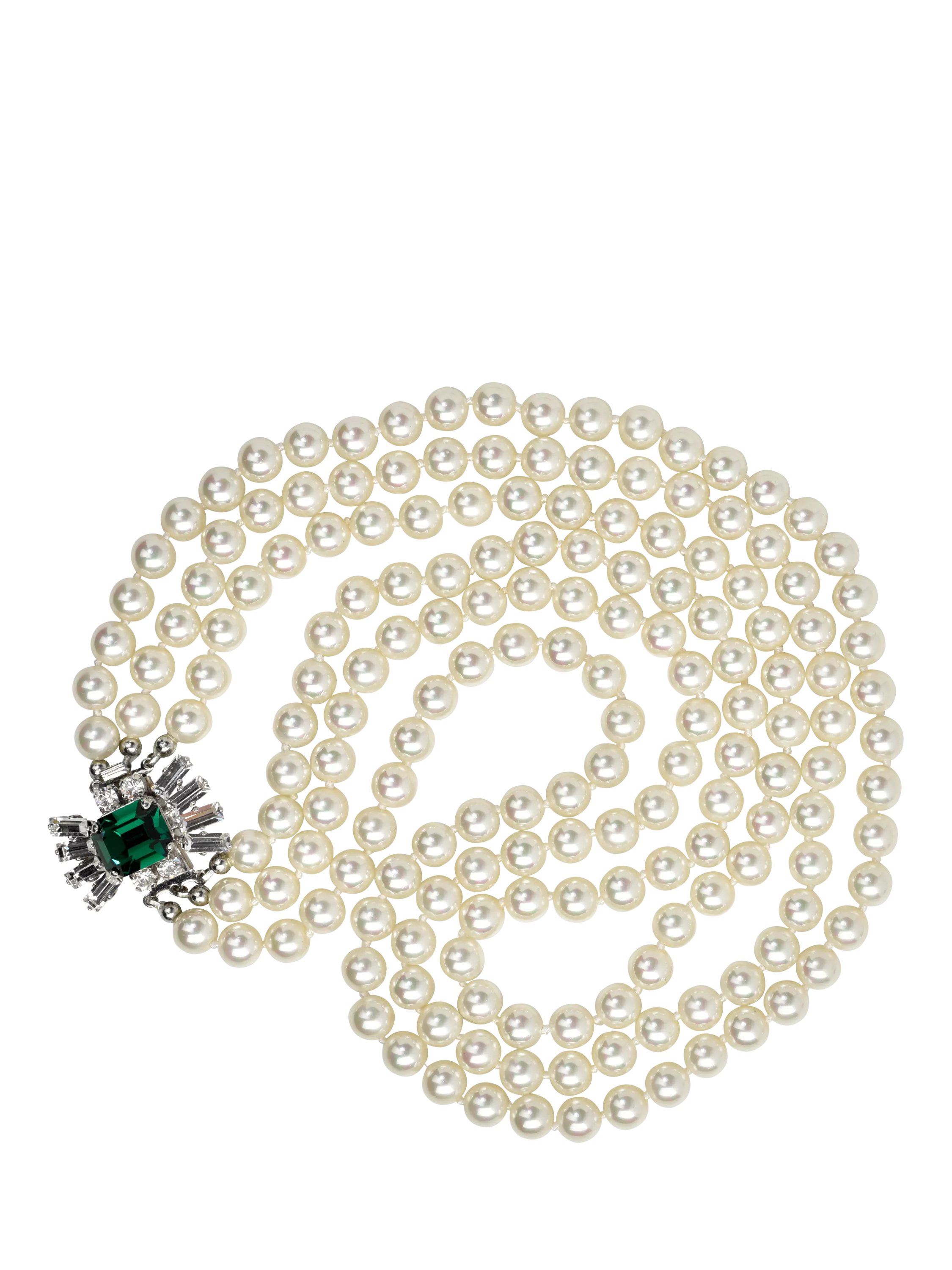 Eclectica pre-loved faux pearl crystal collar necklace, UK version