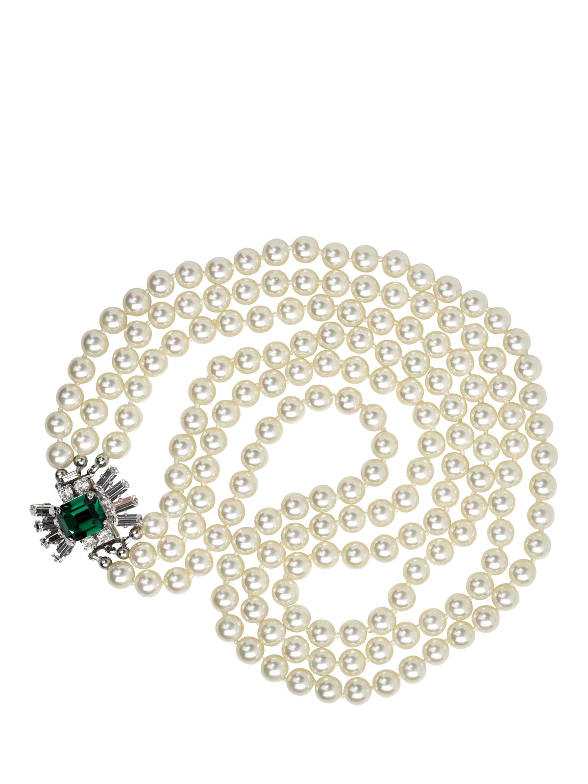 Eclectica pre-loved faux pearl crystal collar necklace, UK version