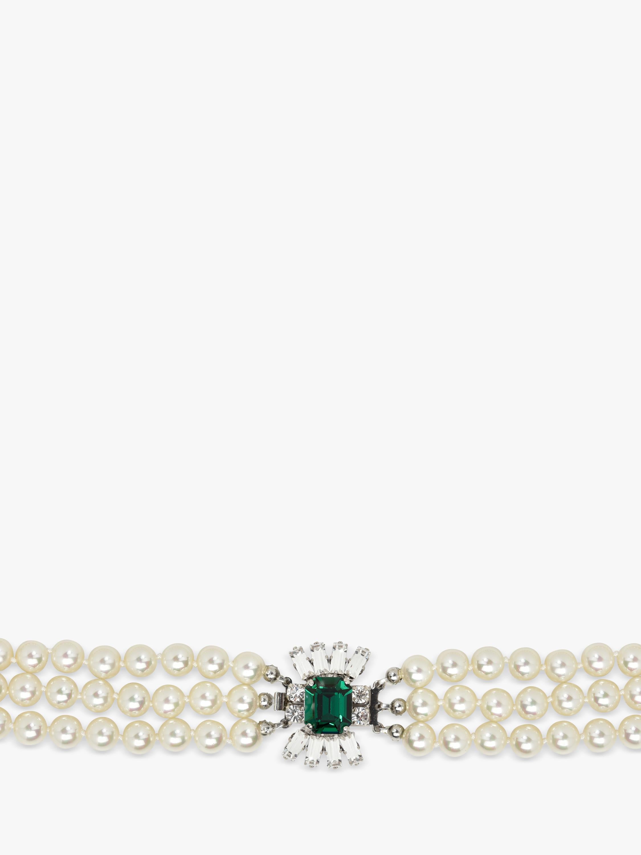Eclectica pre-loved faux pearl crystal collar necklace, UK version
