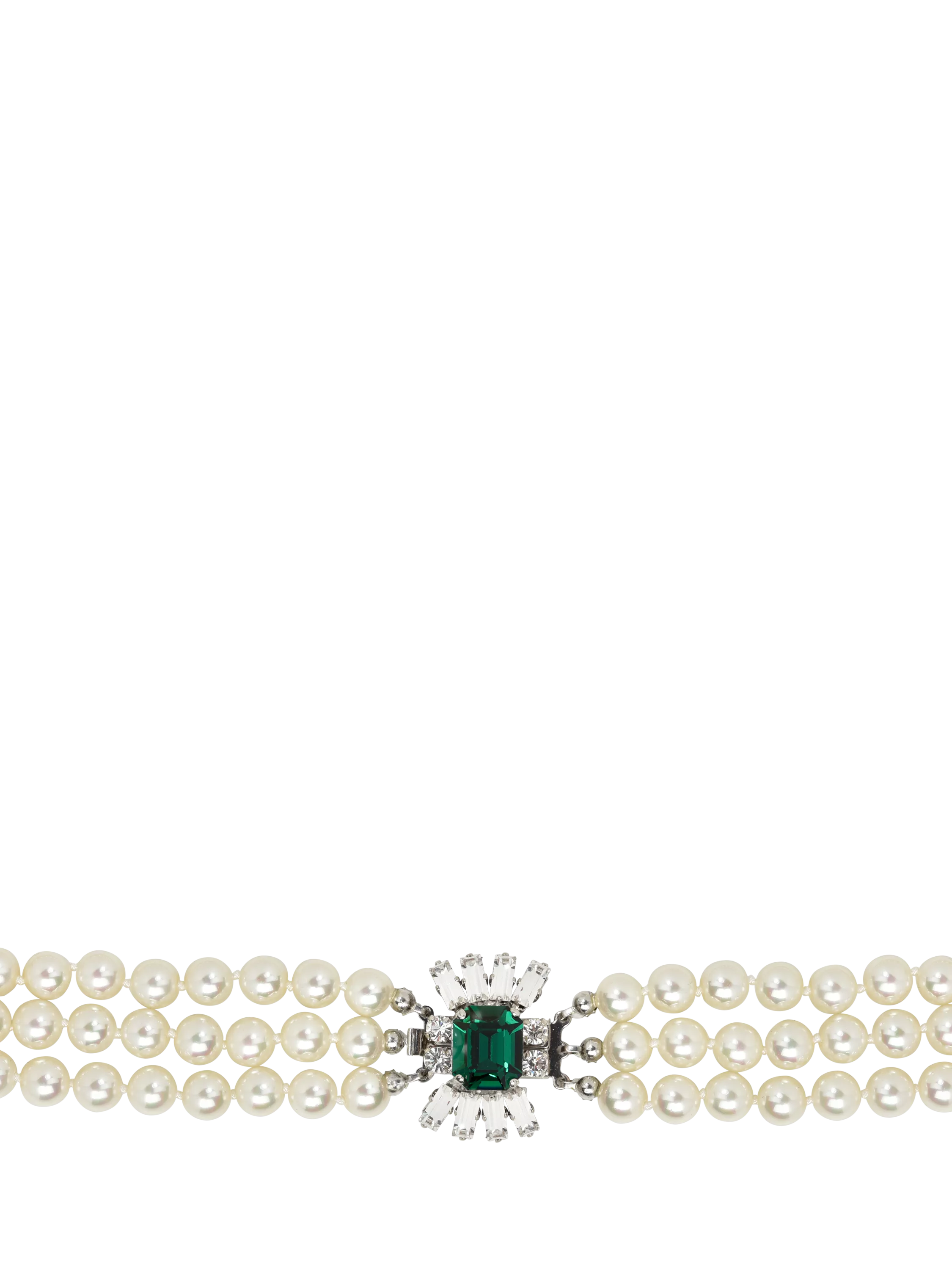 Eclectica pre-loved faux pearl crystal collar necklace, UK version