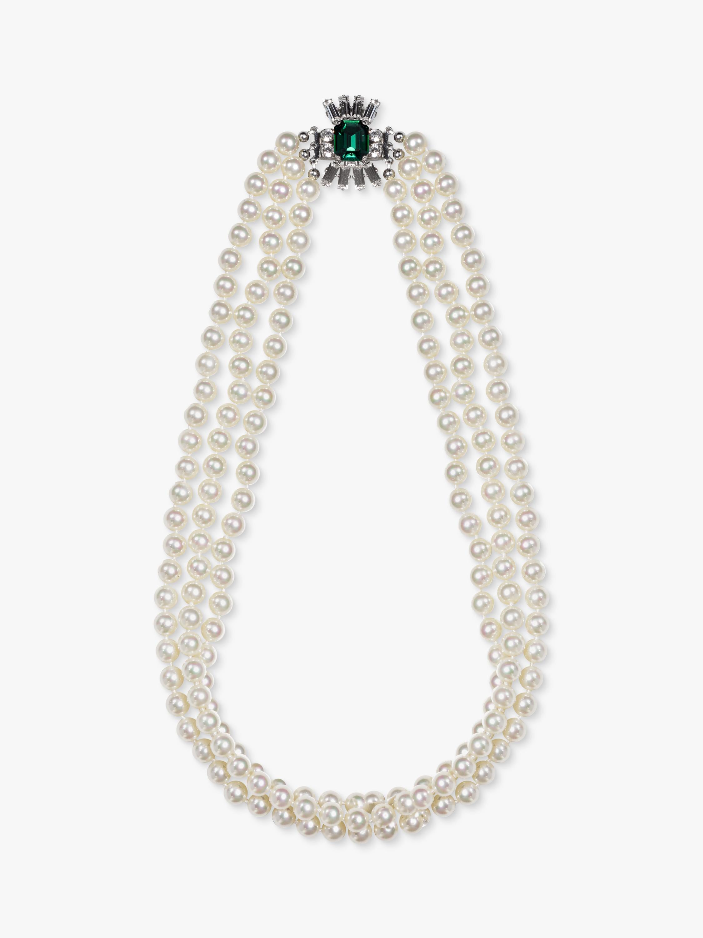 Eclectica pre-loved faux pearl crystal collar necklace, UK version