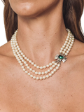 Eclectica pre-loved faux pearl crystal collar necklace, UK version