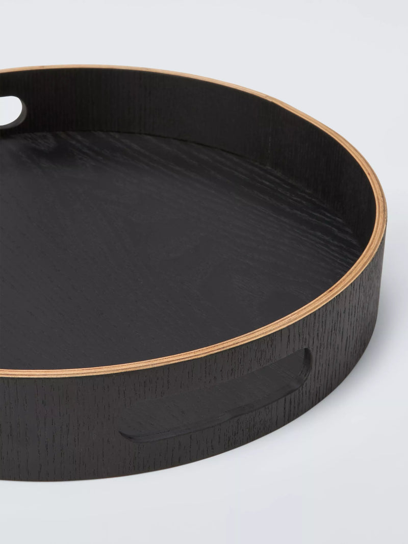 John Lewis round tray in black wenge wood, 30cm, imported from the UK