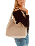 Apatchy London Henry suede and leather hobo bag - British product