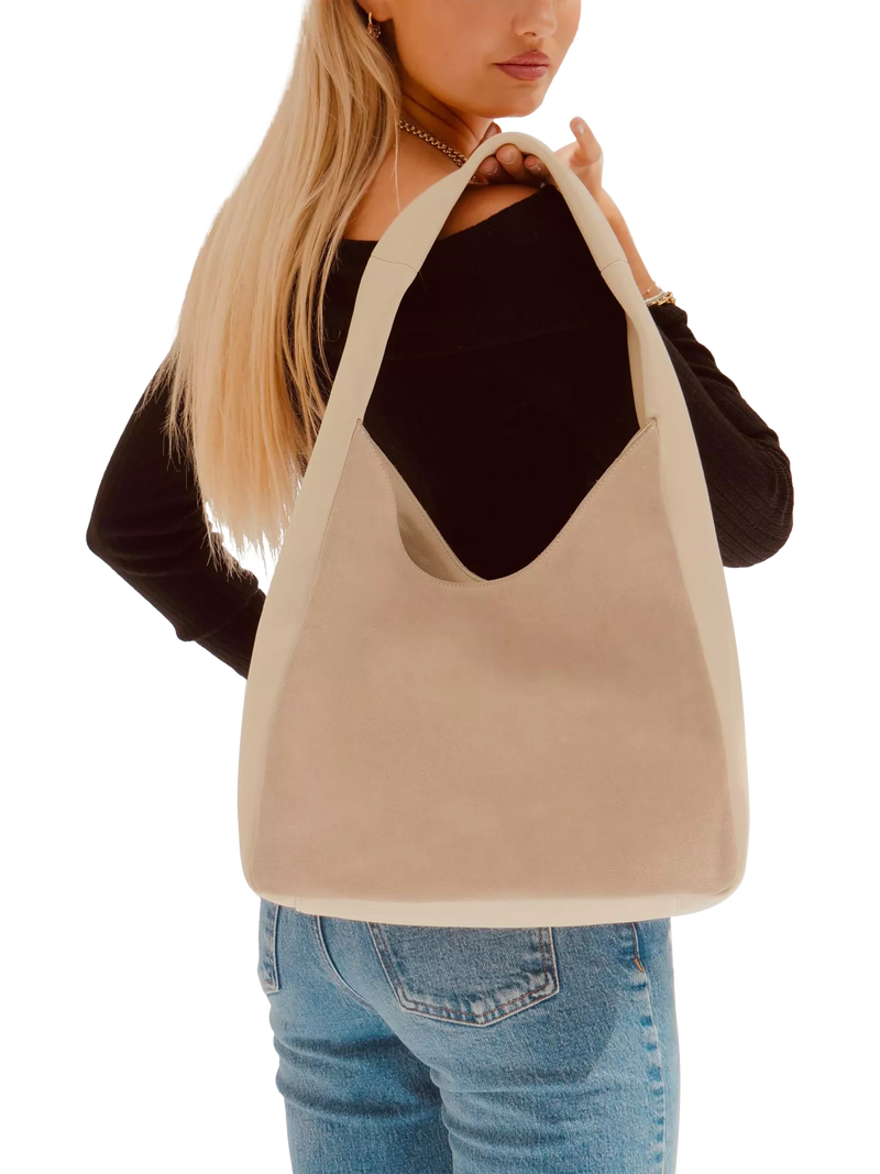 Apatchy London Henry suede and leather hobo bag - British product
