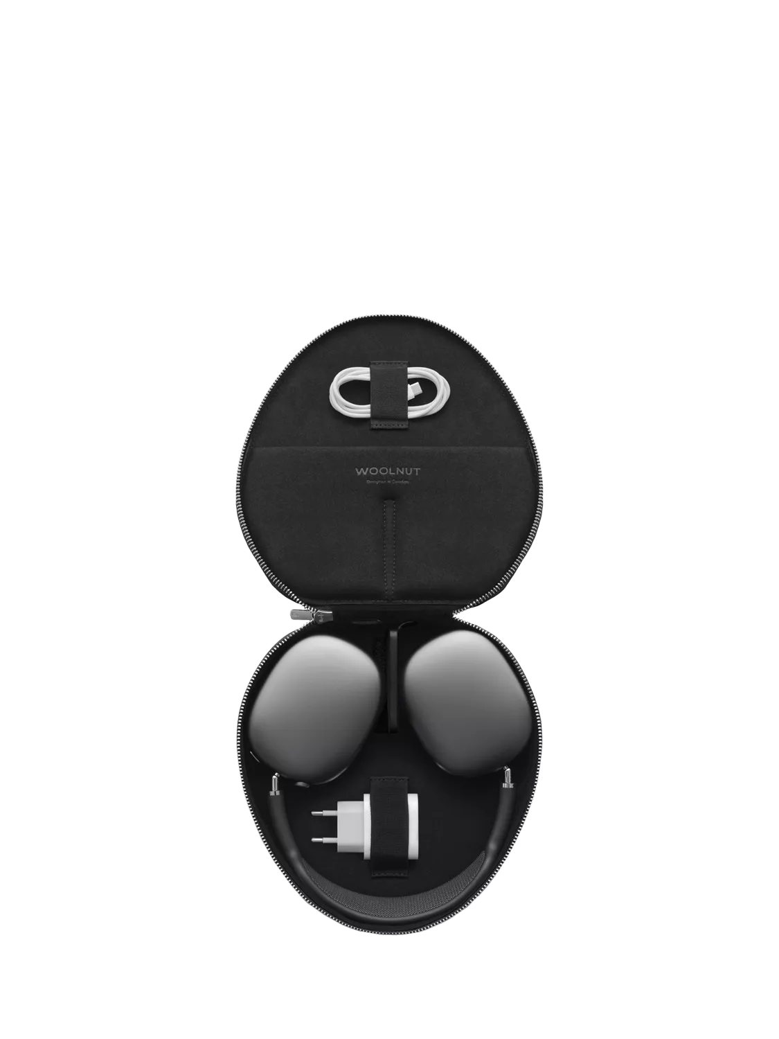 WOOLNUT leather case for AirPods Max in Black, UK version