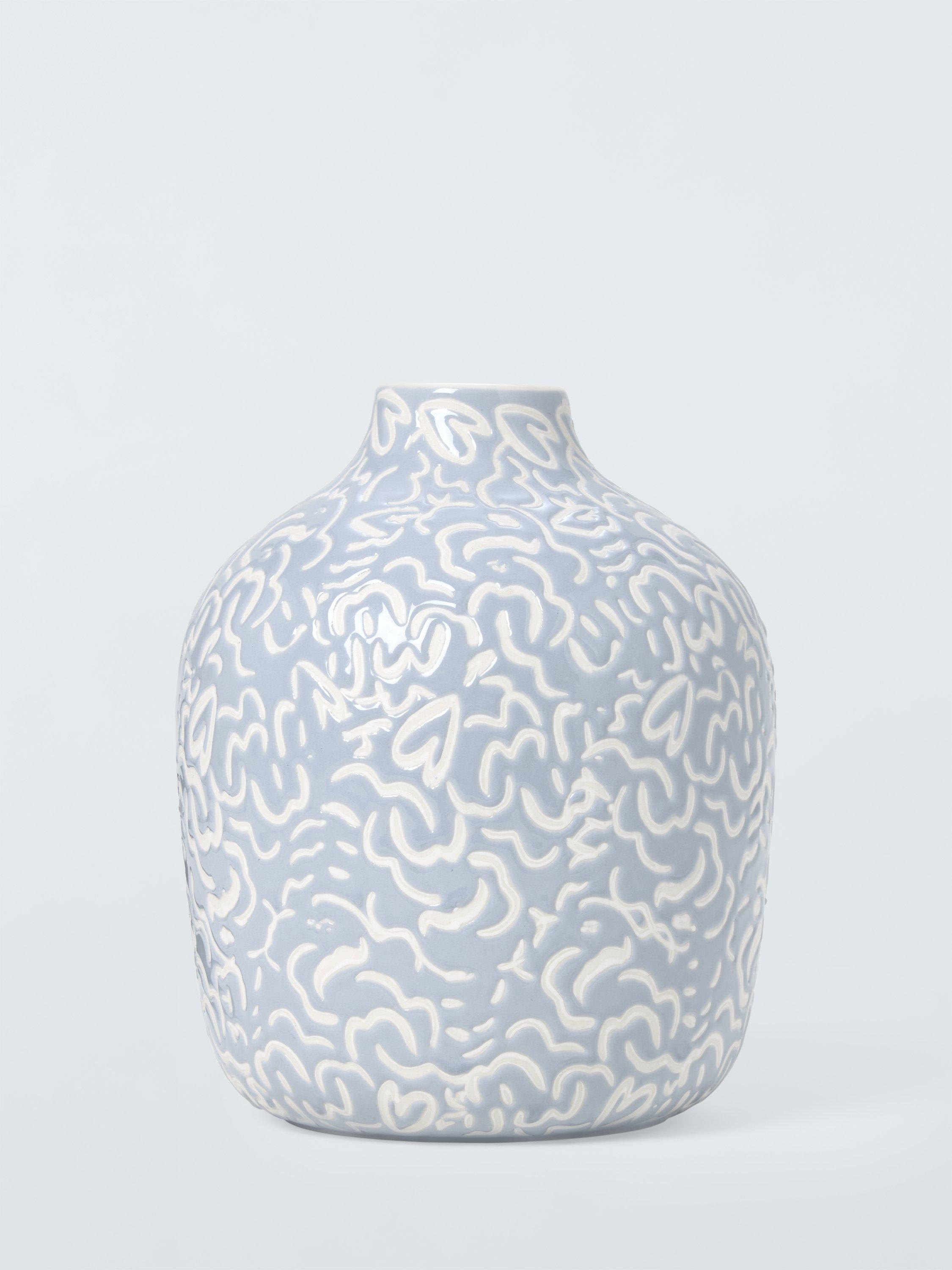 John Lewis Archive Heart stoneware vase blue (British brand)