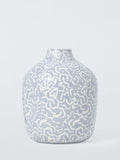 John Lewis Archive Heart stoneware vase blue (British brand)