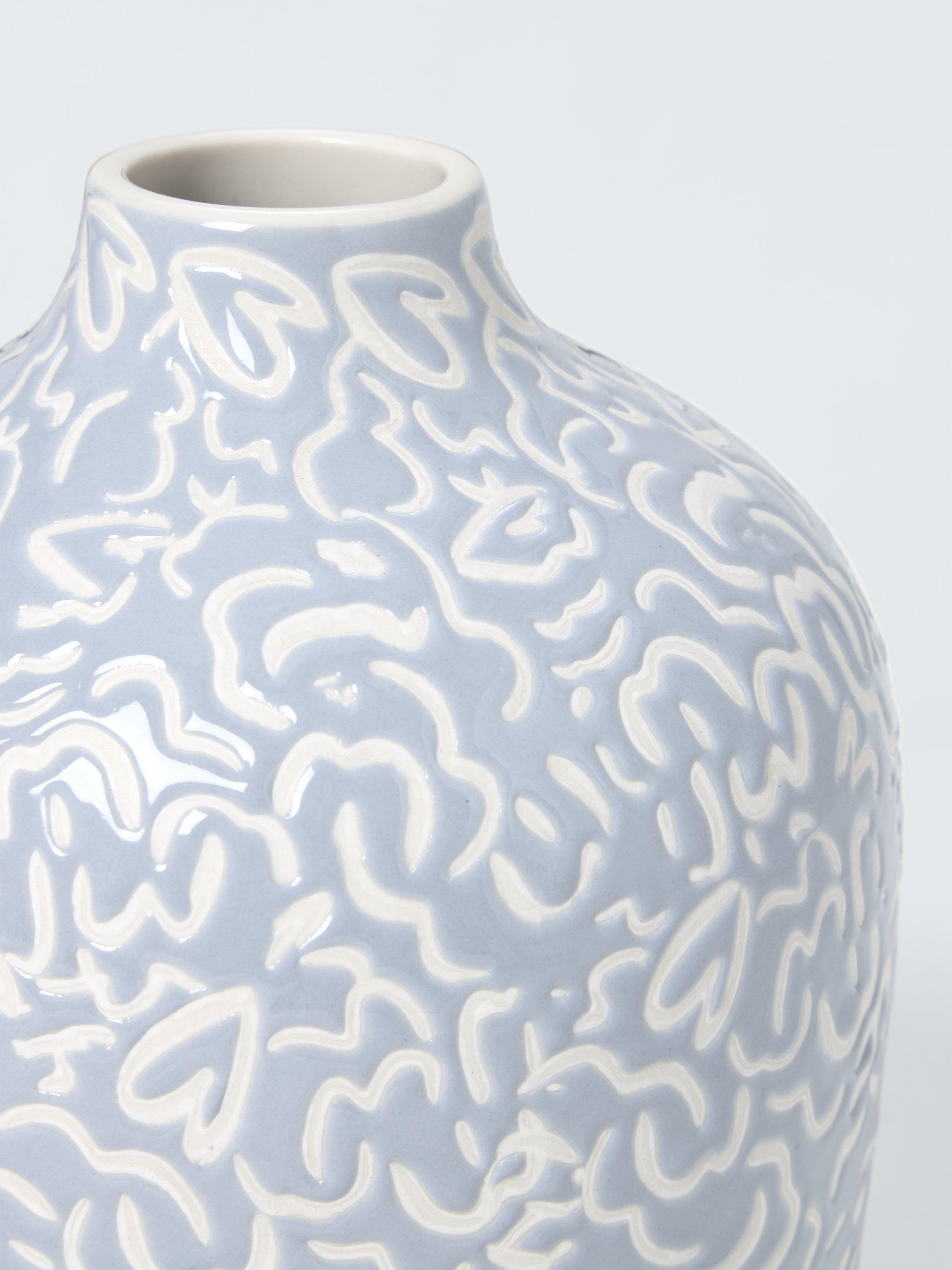 John Lewis Archive Heart stoneware vase blue (British brand)