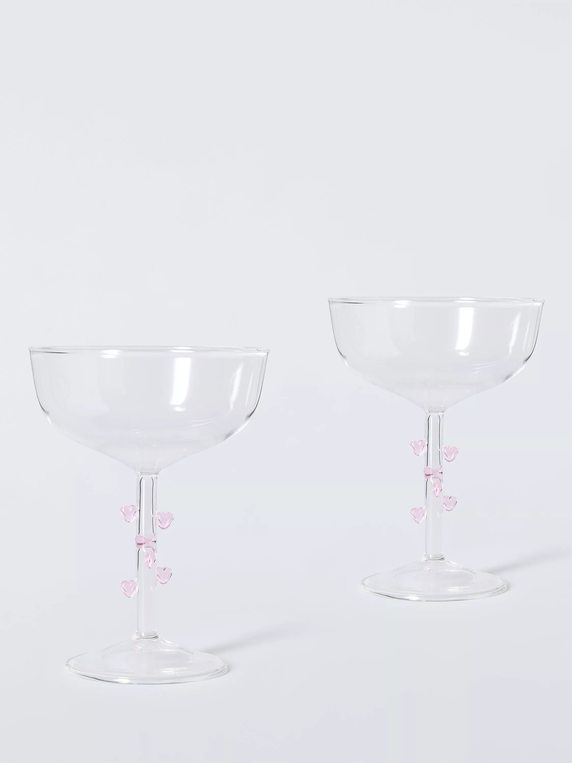 John Lewis champagne coupes set of 2 heart stem, UK version