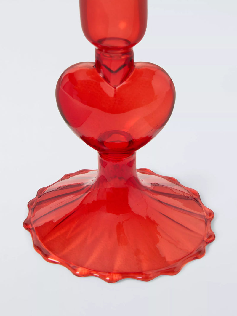 John Lewis red glass dinner candle holder imported from the UK