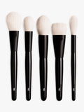 Set of Five Handcrafted Face Makeup Brushes with Natural Hair Bristles