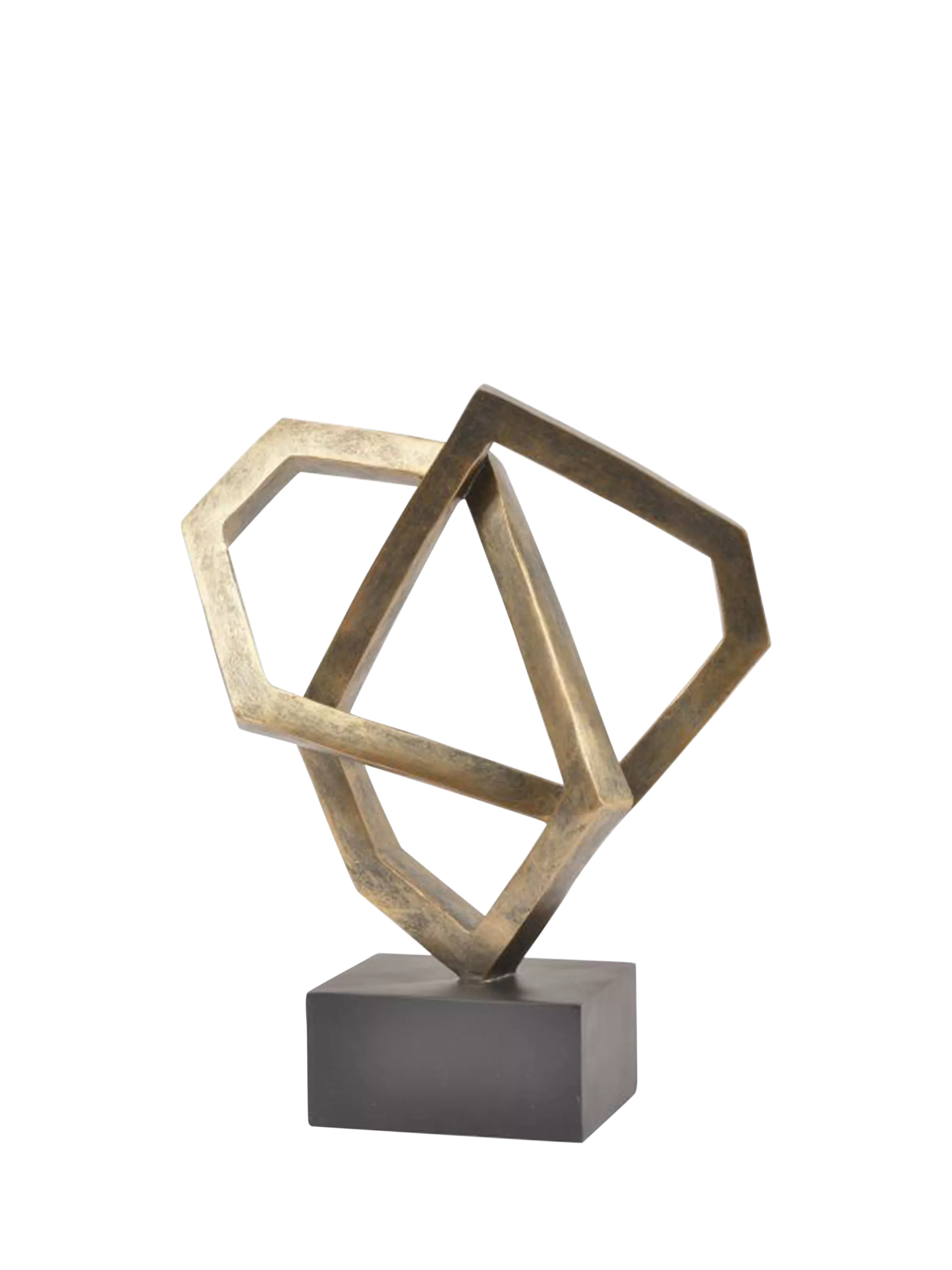 Libra Interiors cubist sculpture antique bronze H36cm - British product