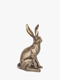 Large Sitting Hare Sculpture in Antique Gold, 42cm Height