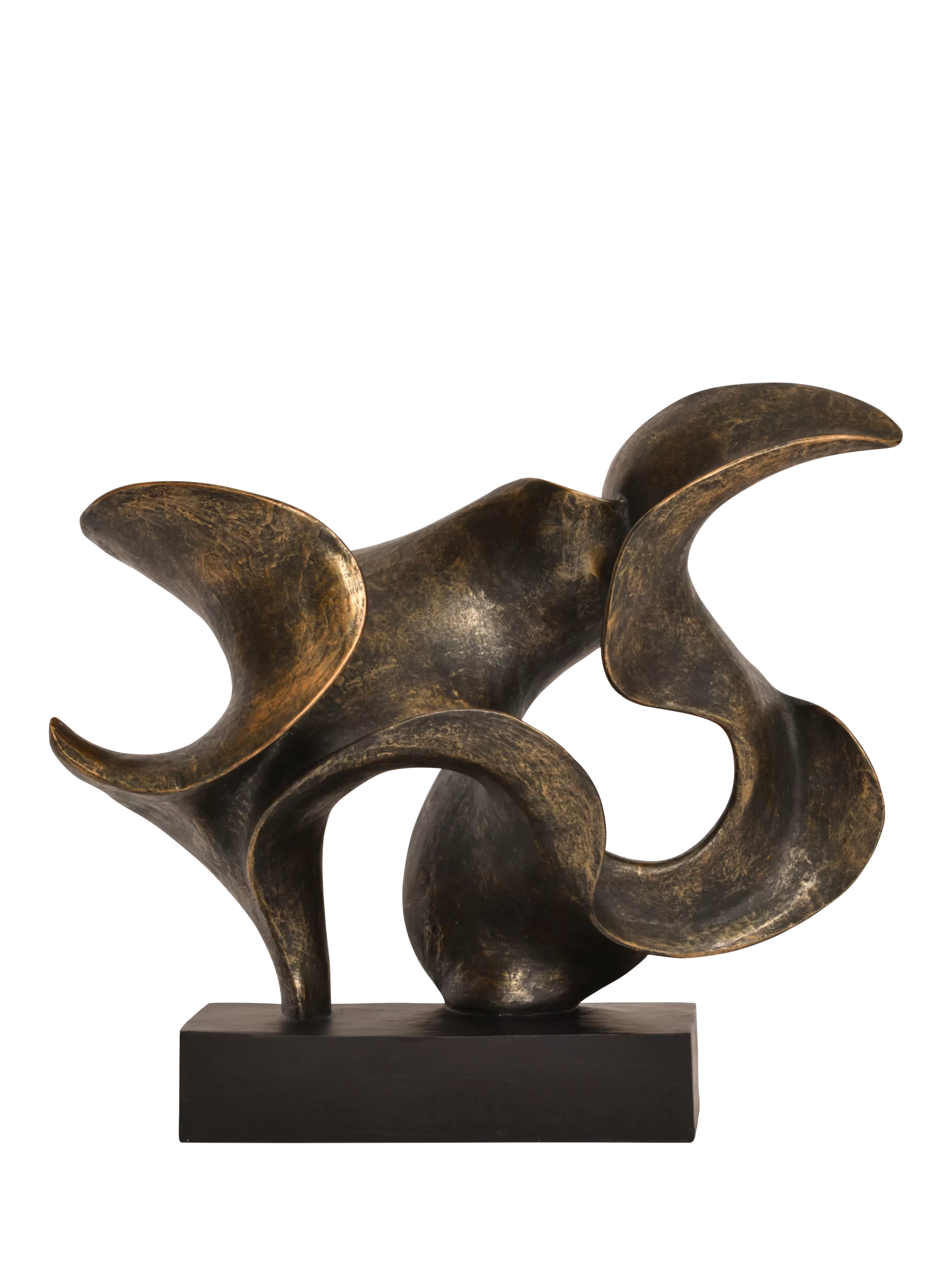 Libra Interiors abstract sculpture antique bronze H39.5cm, imported from the UK