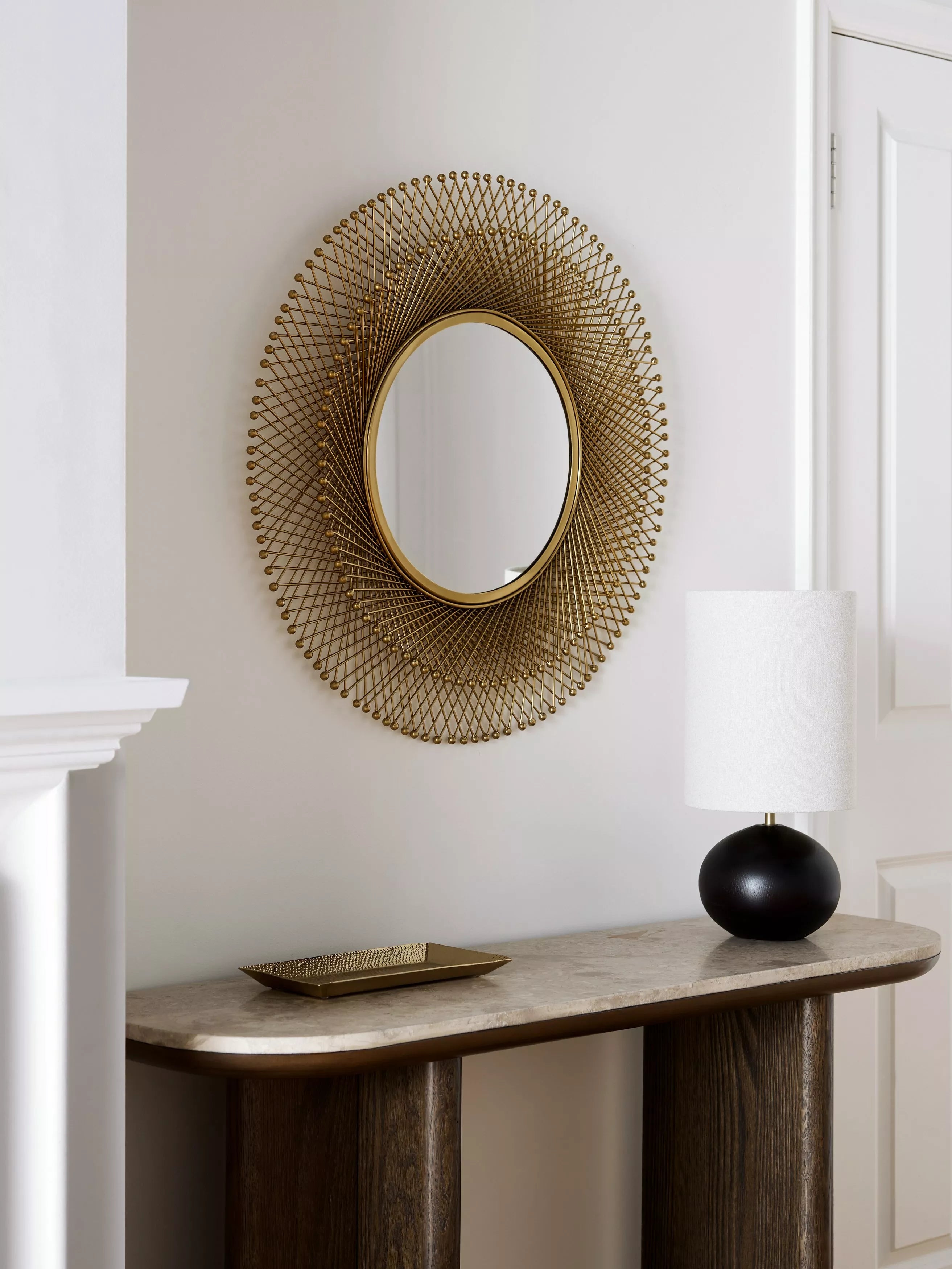 John Lewis round gold metal wall mirror 65cm - British product