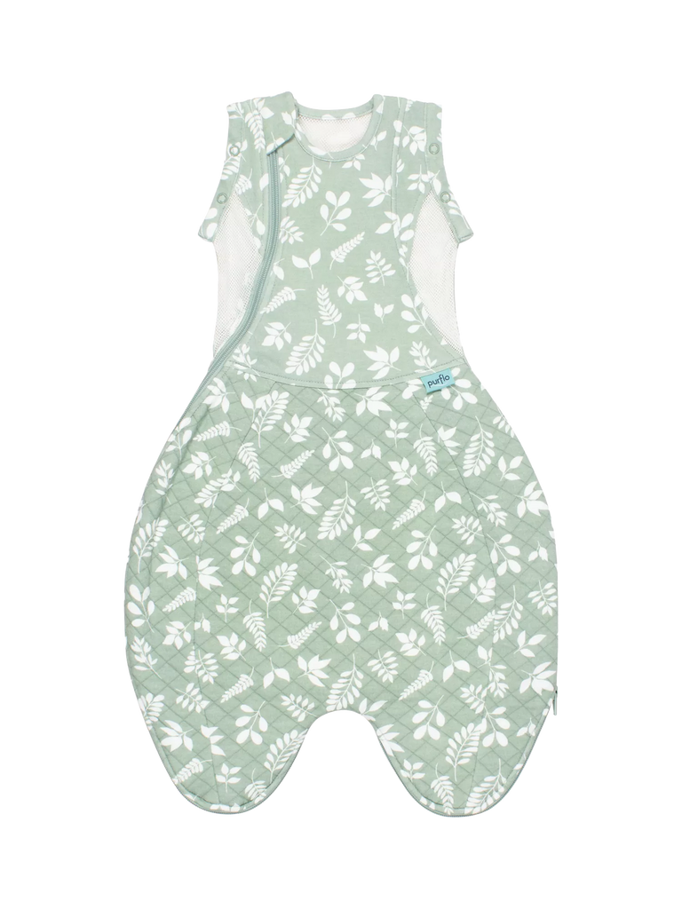 Purflo Swaddle to Sleep Fern Baby Sleeping Bag, 2.5 Tog, Sage