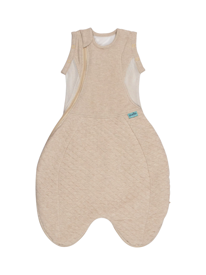 Purflo Swaddle to Sleep Hazel Baby Sleeping Bag, 2.5 Tog, Sand