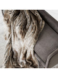 West Elm Faux Fur Throw Light Red - British product