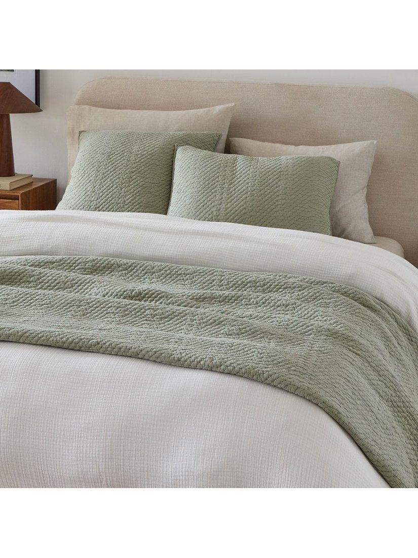 West Elm Baumwoll-Matelasse-Tagesdecke King Size (britische Marke)