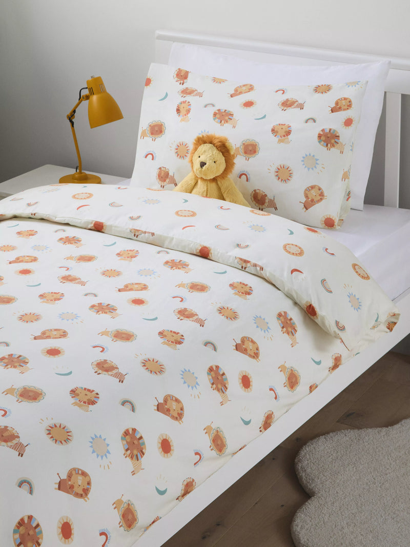John Lewis kids lion print duvet cover set single pure cotton, UK version