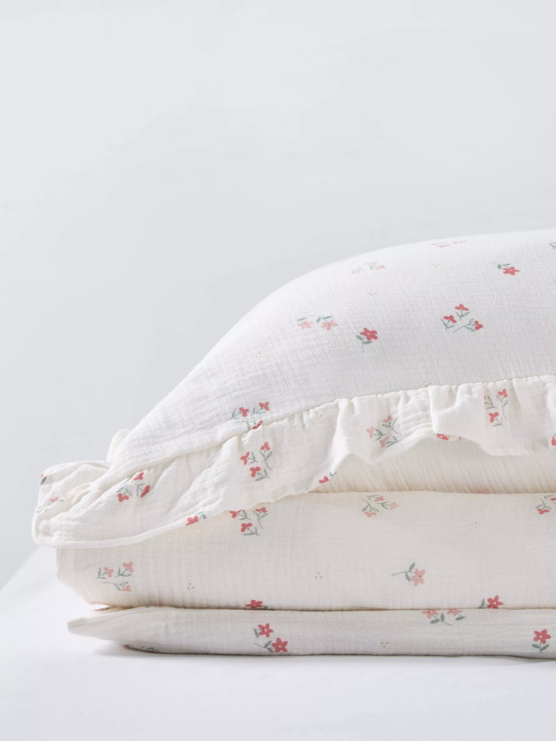 John Lewis kids primrose ruffle cotton duvet set white, UK version