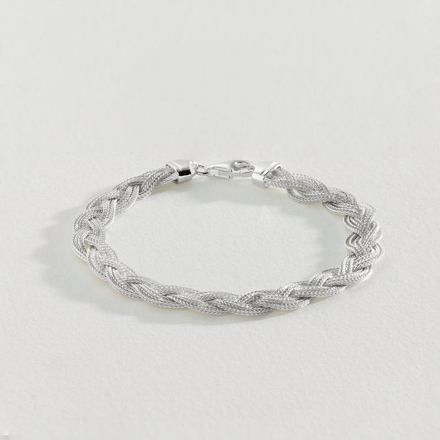 Revere twisted foxtail chain bracelet sterling silver 20cm, UK version