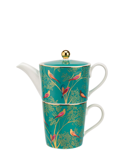 John Lewis Sara Miller Chelsea Collection Tea for One Fine China Teapot & Mug Set, 350ml, Green- Buy online at McGrocer