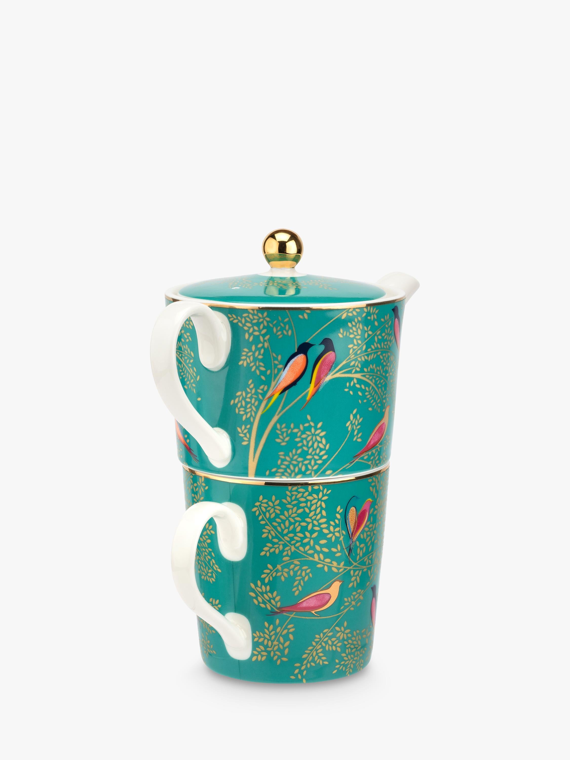 Sara Miller Chelsea Collection tea for one set fine china 350ml green, UK version