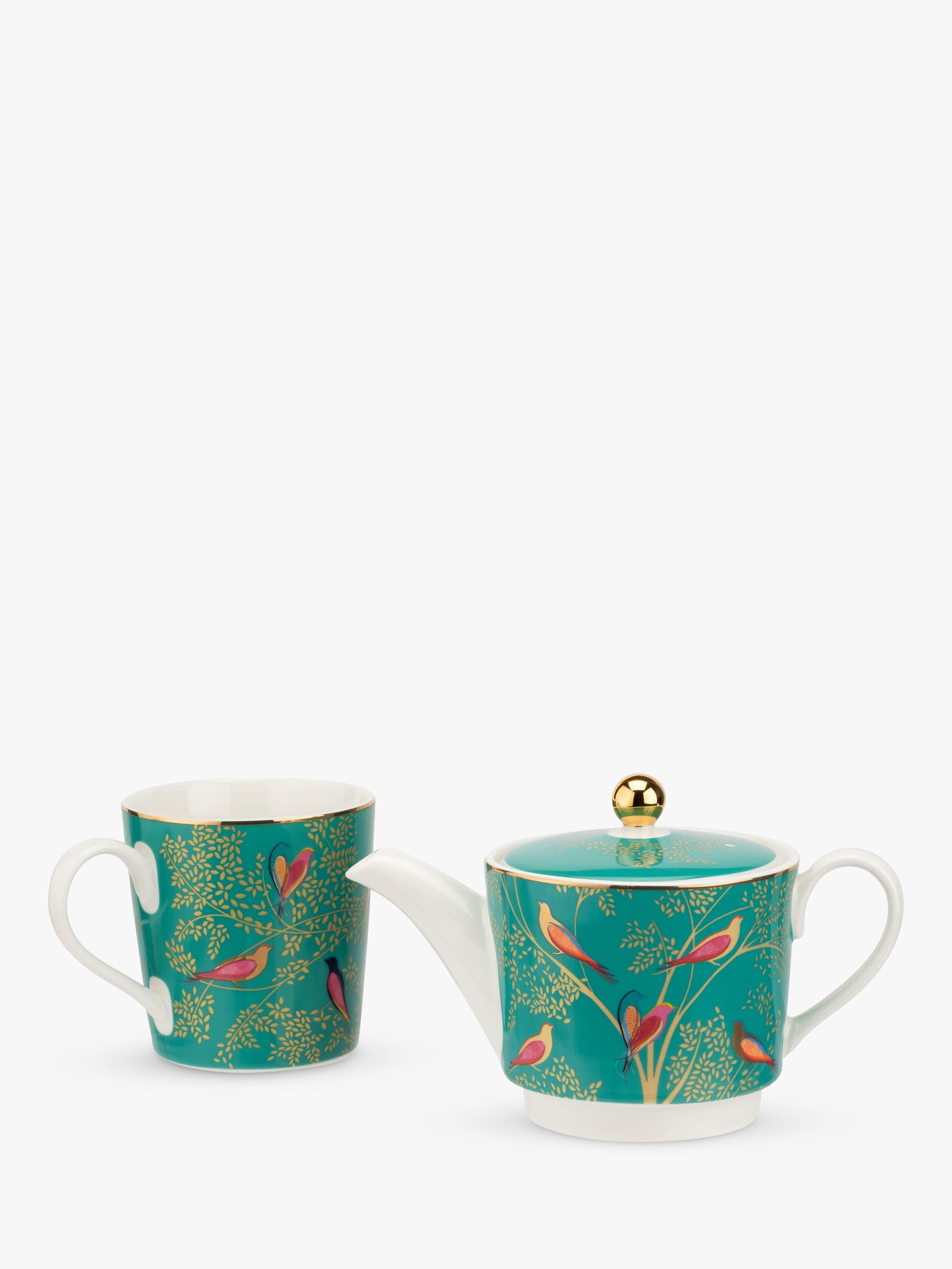 Sara Miller Chelsea Collection tea for one set fine china 350ml green, UK version