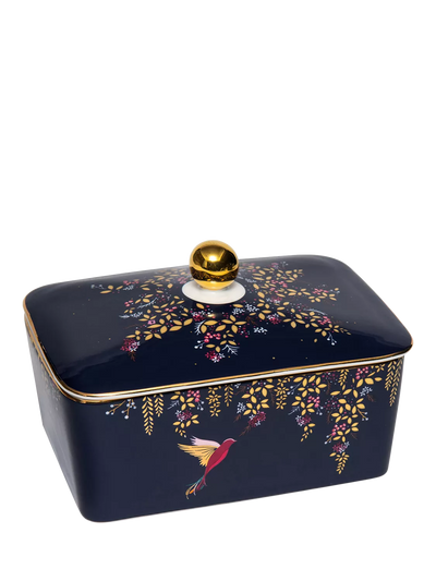 John Lewis Sara Miller Chelsea Collection Fine China Butter Dish, Navy- Buy online at McGrocer
