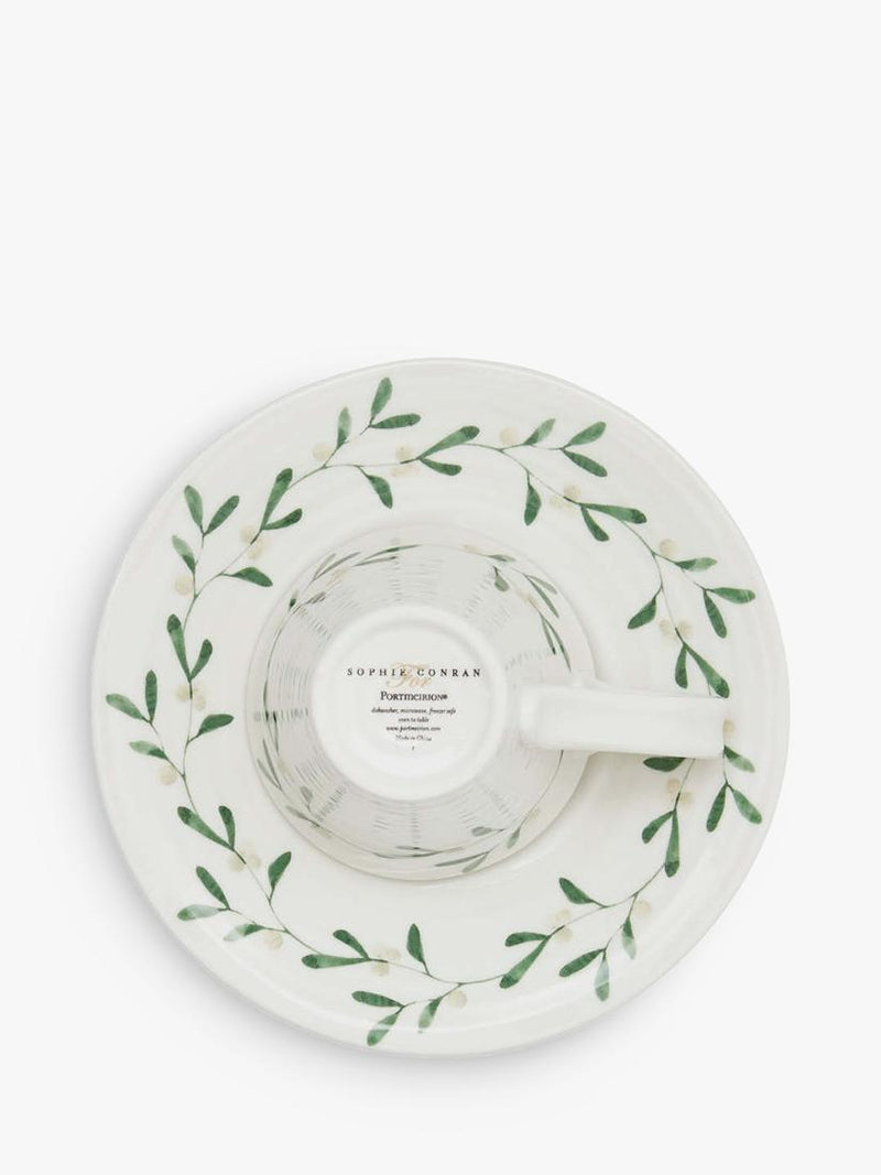 Sophie Conran Portmeirion mistletoe espresso cup saucer 80ml - British product