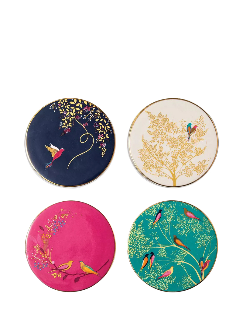 Sara Miller Chelsea Collection fine china round coasters set of 4 (British brand)